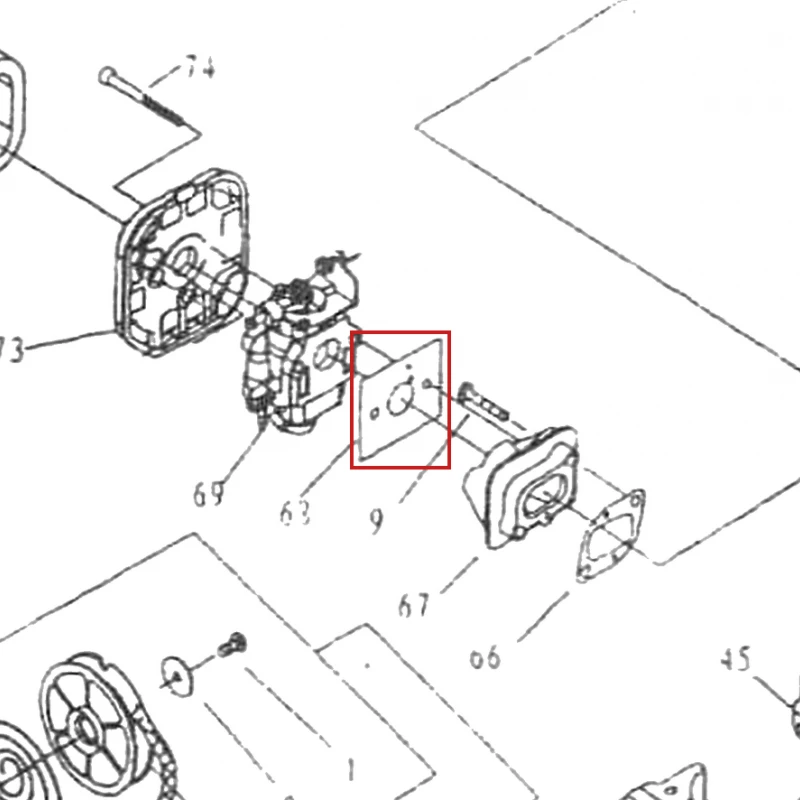 Garnitura carburator motoburghiu RURIS TT10, pozitia 68 pe plansa