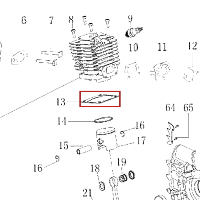Garnitura cilindru motoferastrau RURIS DAC 401S, pozitia 13 plansa 2