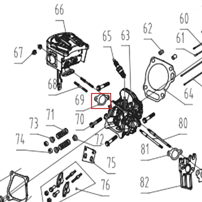 Garnitura evacuare motor motocultor RURIS 731K, pozitia 69 pe plansa