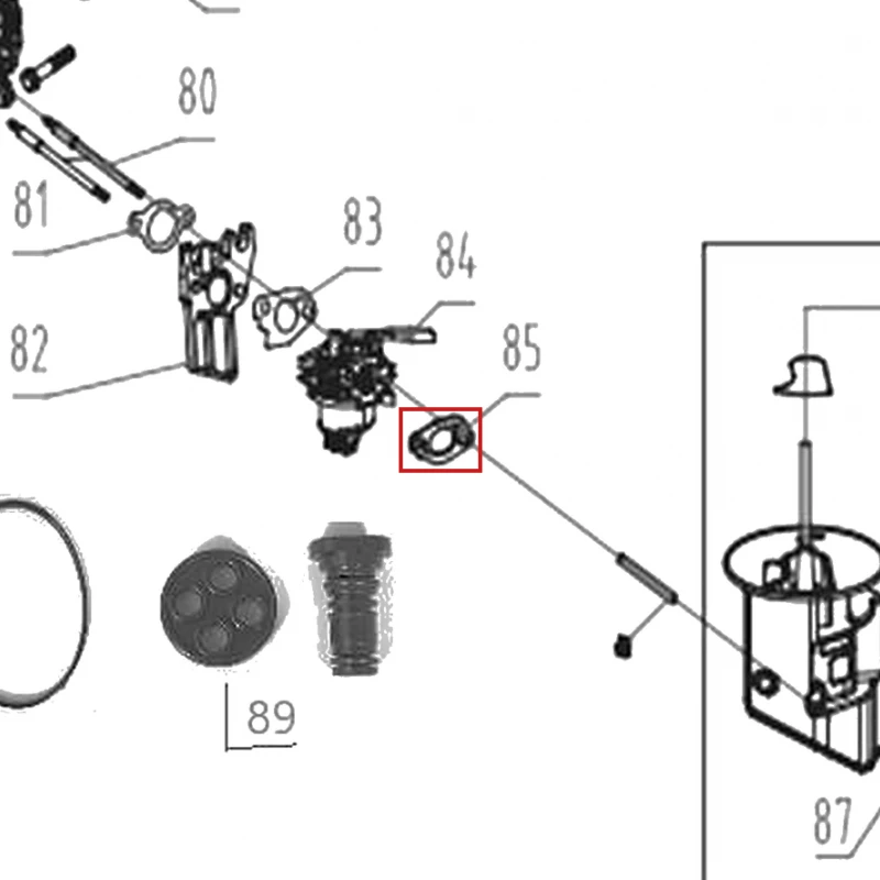 Garnitura filtru aer motor motocultor RURIS 731K, pozitia 85 pe plansa