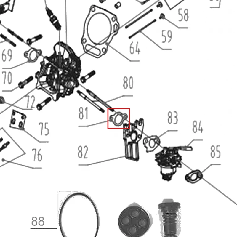 Garnitura izolator motor motocultor RURIS 731K, pozitia 81 pe plansa