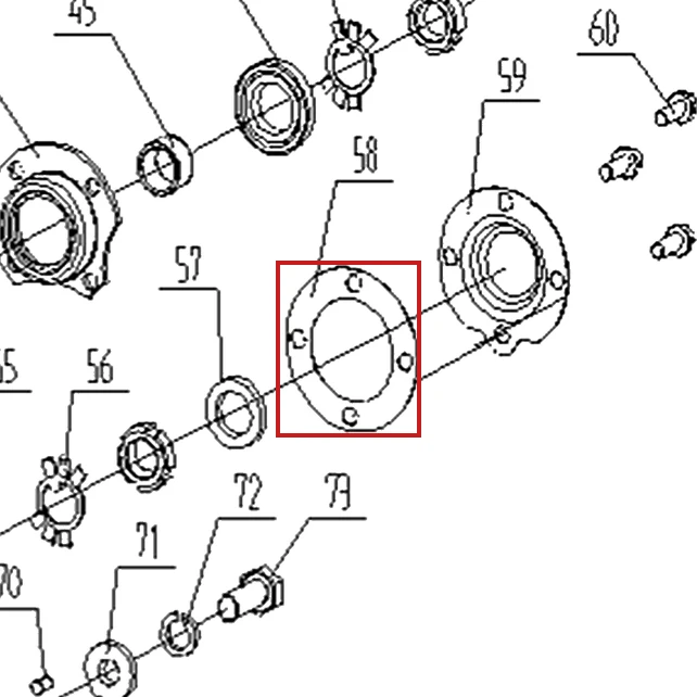 Garnitura motosapa RURIS 650/651KSD, pozitia 58 pe plansa
