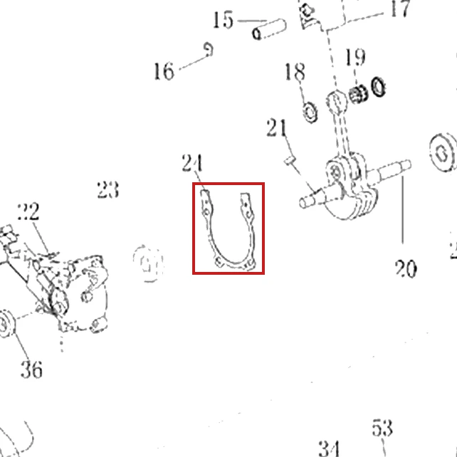 Garnitura semicarter motoferastrau RURIS DAC 401S, pozitia 24 plansa 2