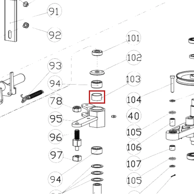 Inel blocare RURIS DAC 777K motocositoare, pozitia 103 plansa 4 a masinii