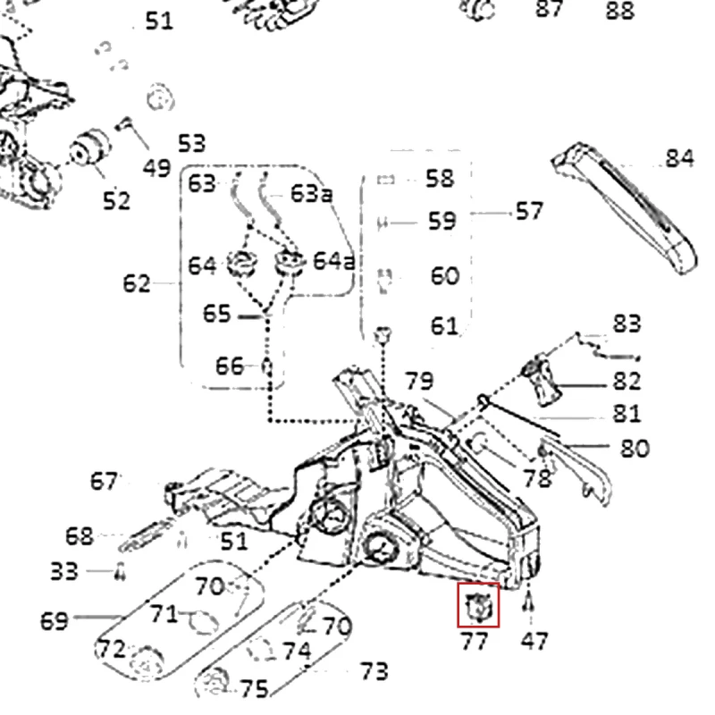 Intrerupator motoferastrau RURIS DAC 401S, pozitia 77 plansa 1
