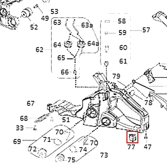 Intrerupator motoferastrau RURIS DAC 401S, pozitia 77 plansa 1