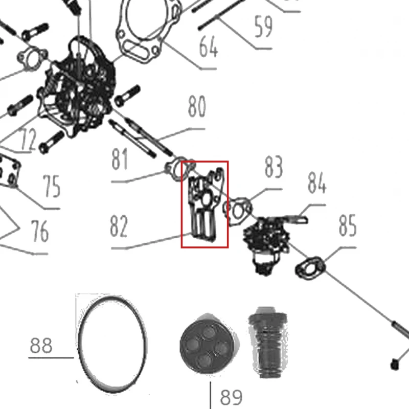 Izolator motor motocultor RURIS 731K, pozitia 82 pe plansa