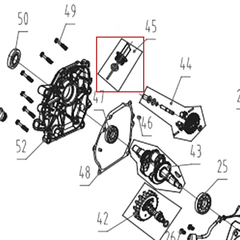 Joja ulei motor motocultor RURIS 731K, pozitia 45 pe plansa