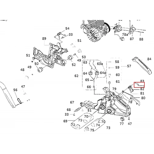 Levier acceleratie motoferastrau RURIS DAC 401S, plansa 1 pozitia 83, cod ps401s-1-83