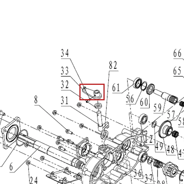 Levier indexor RURIS RXD 1700 masina defrisat, pozitia 34 plansa 2
