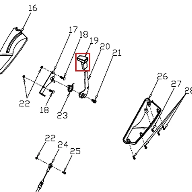 Maner scarificator gazon RURIS RXH999, pozitia 19 plansa 1