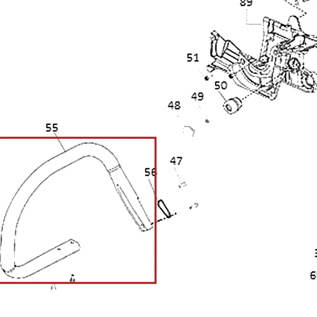 Maner tubular motoferastrau RURIS DAC 401S, pozitia 55 plansa 1