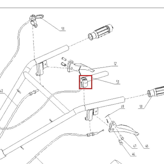 Maneta motor stop RURIS 731K motosapa, pozitia 51 plansa 1