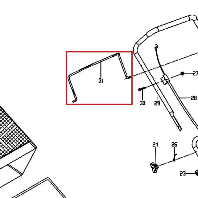 Maneta motor stop pentru masina de tuns gazon RURIS DAC 100XL, pozitia 31 pe plansa masinii