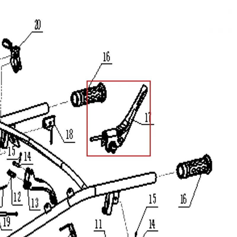 Maneta motorstop motosapa RURIS 1300KS, pozitia 17 pe plansa