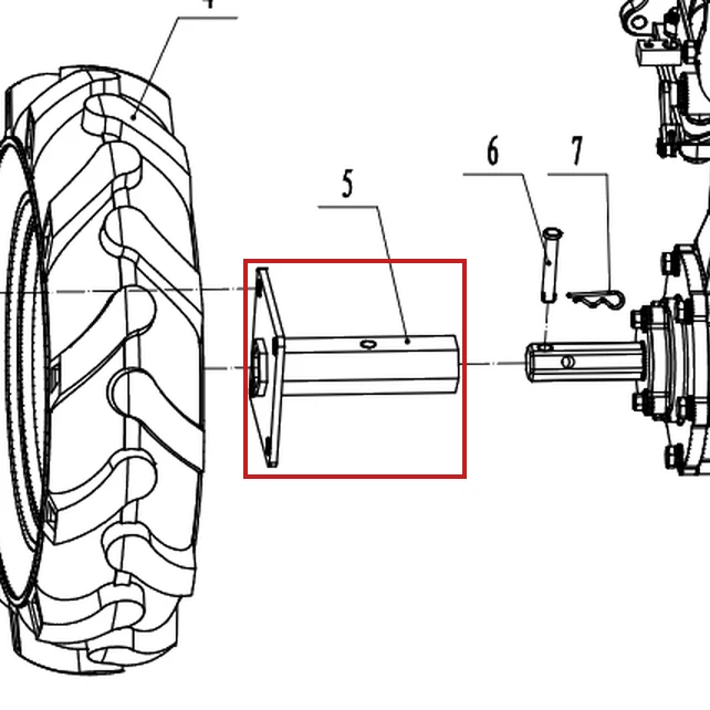 Manicot roata RURIS DAC 185 motosapatoare, pozitia 5 plansa 7