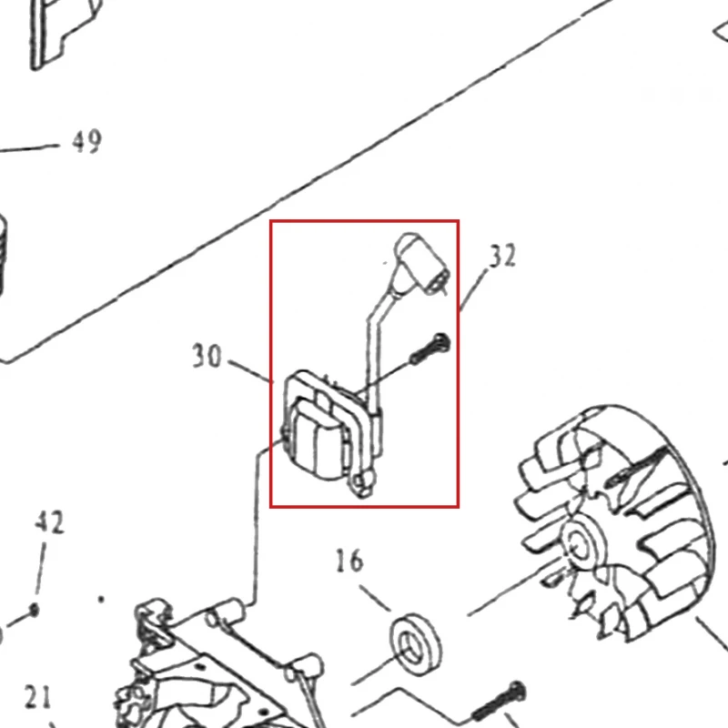 Modul aprindere motoburghiu RURIS TT10, pozitia 30 pe plansa