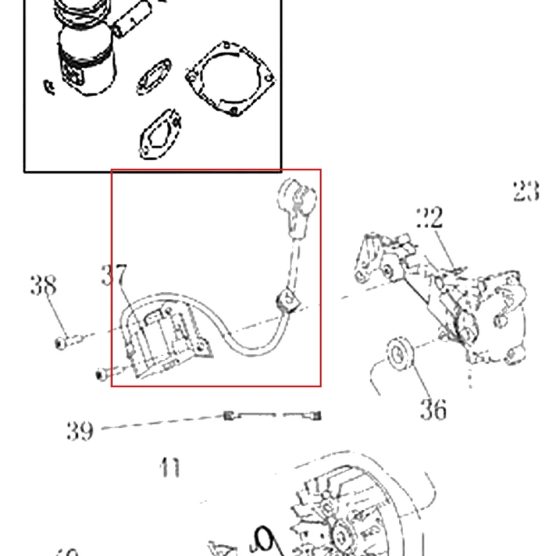 Modul aprindere motoferastrau RURIS DAC 401S, pozitia 37 plansa 2