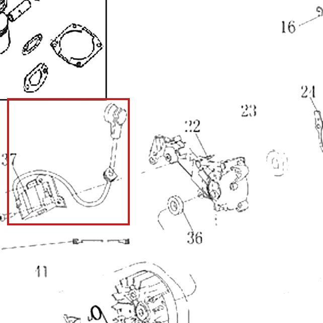 Modul aprindere motoferastrau RURIS DAC 401S, pozitia 37 plansa 2