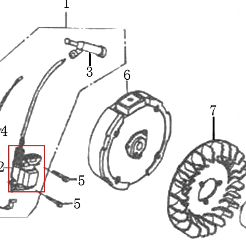 Modul aprindere motor scarificator gazon RURIS RXH999, pozitia 2 plansa 16