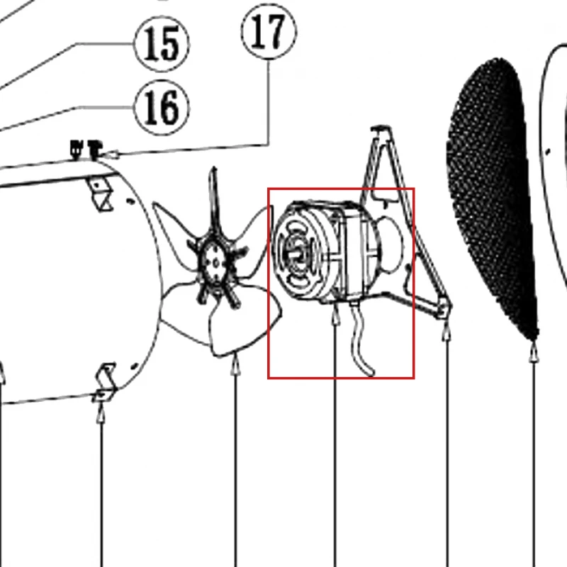 Motor aeroterma RURIS Vulcano 900, pozitia 29 pe plansa