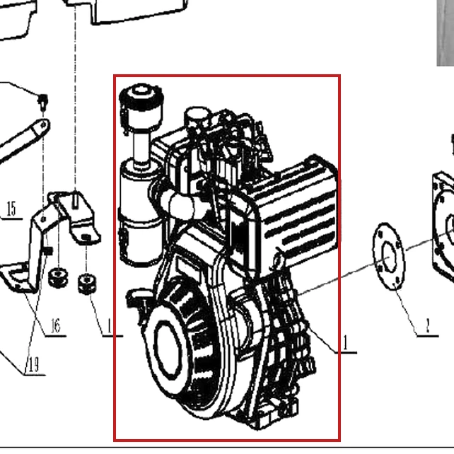 Motor motosapa RURIS 1001KSD, pozitia 1 pe plansa