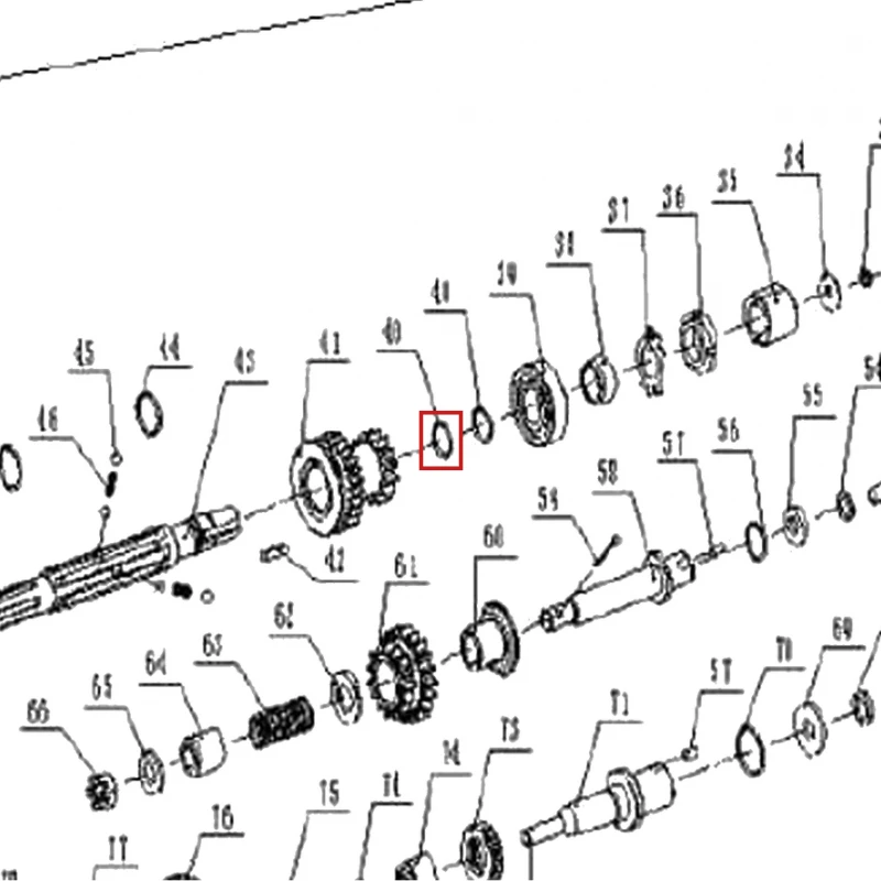 Oring 17x2 motosapa RURIS 1001KSD, pozitia 40 pe plansa