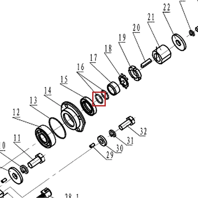 O-ring 17x2 RURIS ps815-6-16, pozitia 16 plansa 6