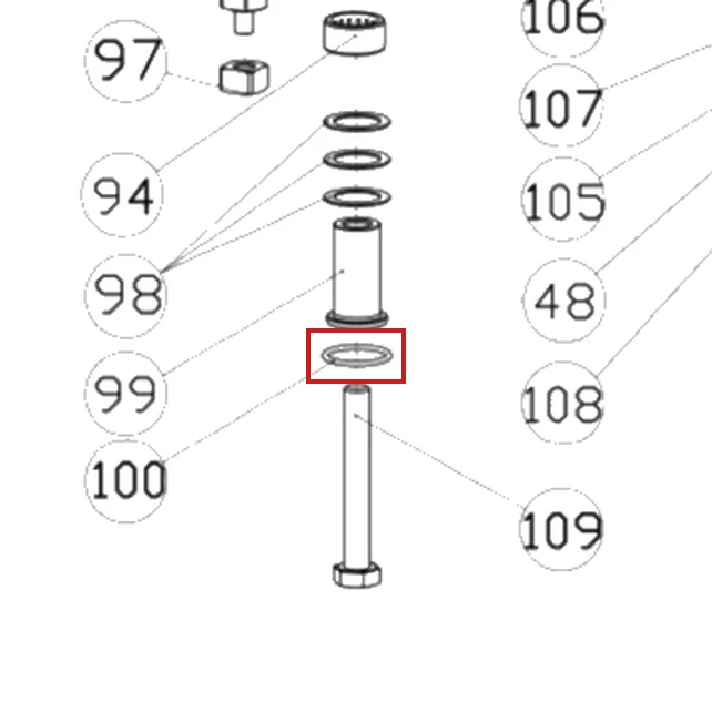 Oring 31.5x2.65 RURIS DAC 777K motocositoare, pozitia 100 plansa 4 a masinii