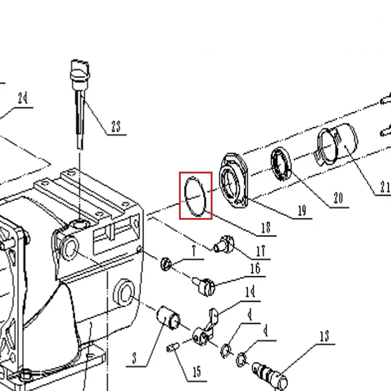 Oring 45x1.8 motosapa RURIS 1300KS, pozitia 18 pe plansa