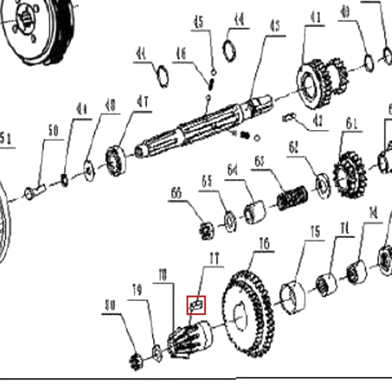 Pana a6x6x20 motosapa RURIS 1001KSD, pozitia 77 pe plansa