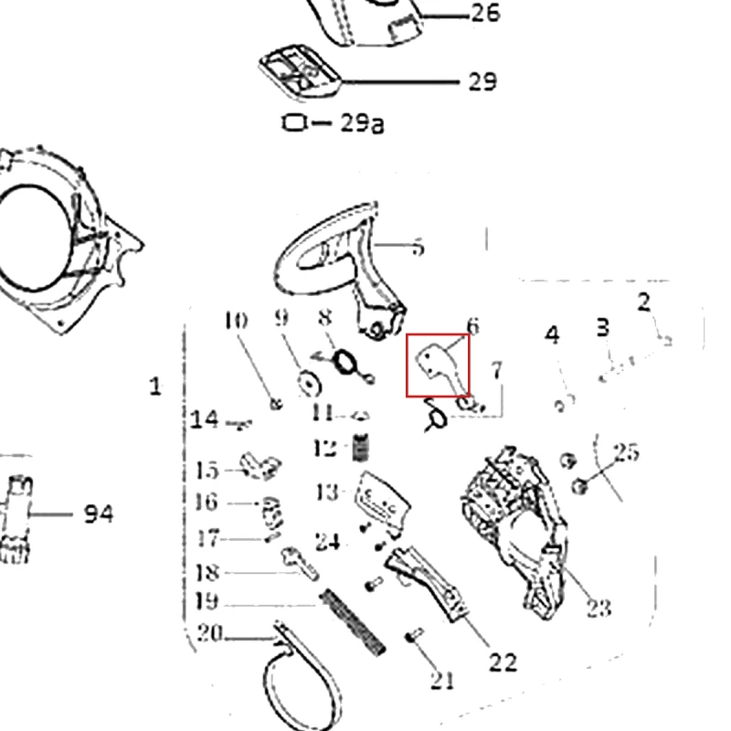 Parghie blocare motoferastrau RURIS DAC 401S, pozitia 6 plansa 1
