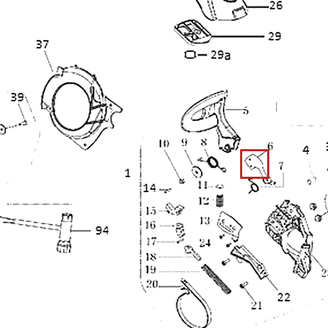 Parghie blocare motoferastrau RURIS DAC 401S, pozitia 6 plansa 1
