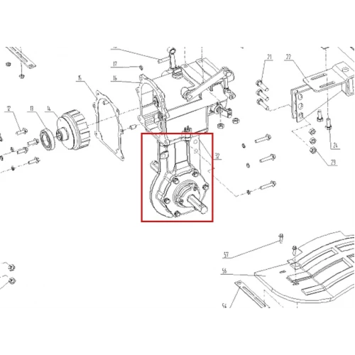 Picior transmisie RURIS 731K motosapa, piesa motocultor, plansa 1 pozitia 32, cod ps731-1-32