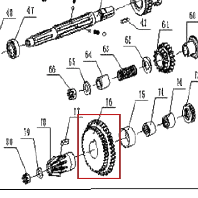 Pinion dublu (42-23) motosapa RURIS 1001KSD, pozitia 76 pe plansa