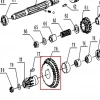 Pinion dublu motosapa RURIS 1300KS, pozitia 76 pe plansa