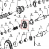 Pinion marsarier motosapa RURIS 1001KSD, pozitia 61 pe plansa