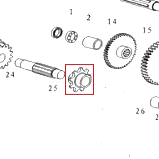 Pinion motosapa RURIS 701KS, pozitia 25 pe plansa