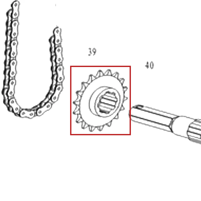 Pinion motosapa RURIS 701KS, pozitia 40 pe plansa
