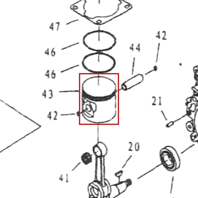 Piston motoburghiu RURIS TT10, pozitia 43 pe plansa