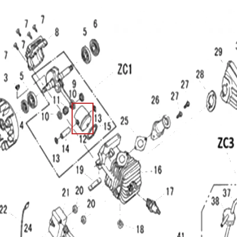 Piston motoferastrau RURIS 142, pozitia 12 pe plansa