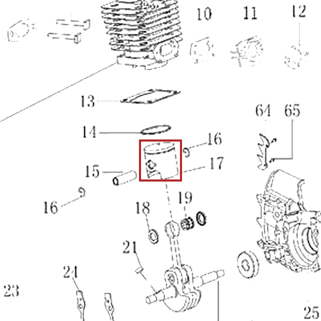 Piston motoferastrau RURIS DAC 401S, pozitia 17 plansa 2
