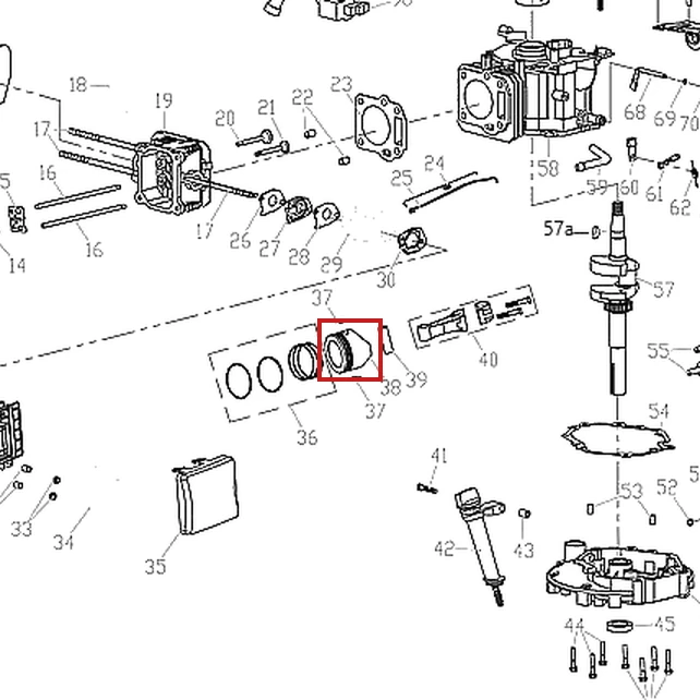 Piston RURIS DAC 120XL masina tuns gazon, pozitia 38 plansa motorului