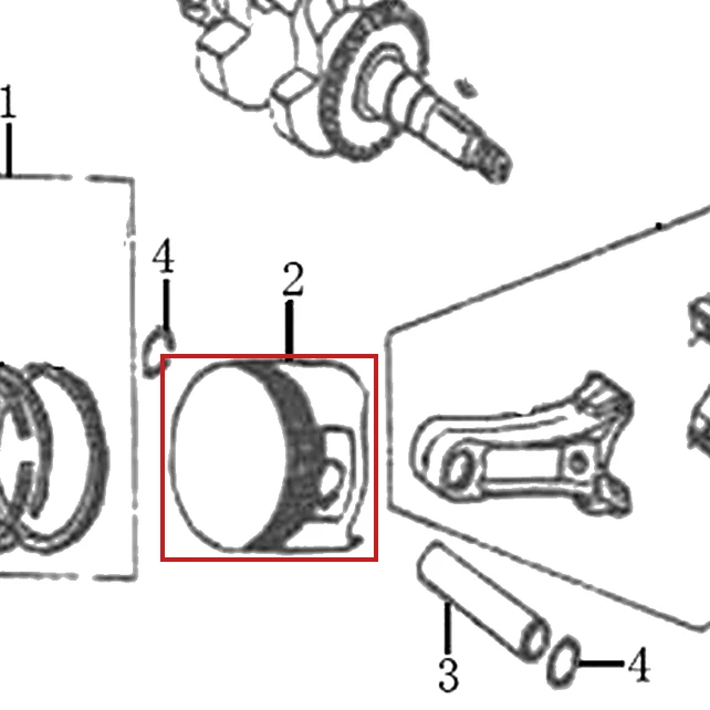 Piston motor scarificator gazon RURIS RXH999, pozitia 2 plansa 11