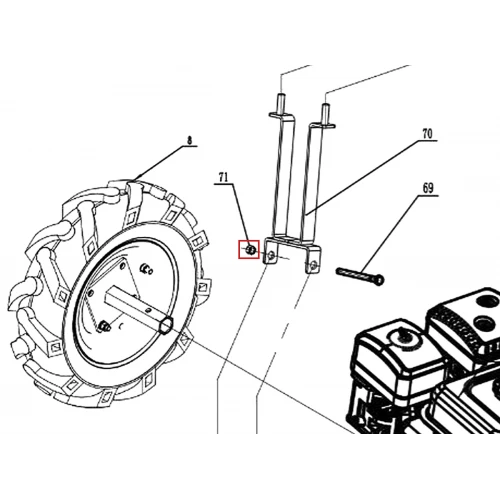 Piulita M10 motocultor RURIS 918, pozitia 71, cod ps918-1-71
