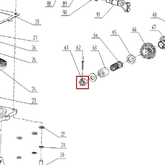 Piulita M8 RURIS 731K motosapa, pozitia 61 plansa 2