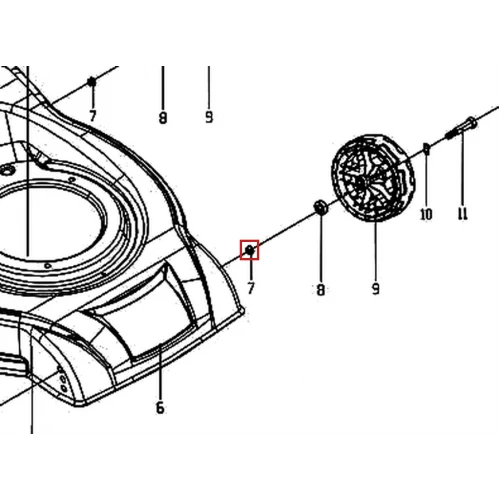 Piulita RURIS DAC 100XL pentru masina de tuns gazon, motor 4 timpi, cod ps100xl-1-7