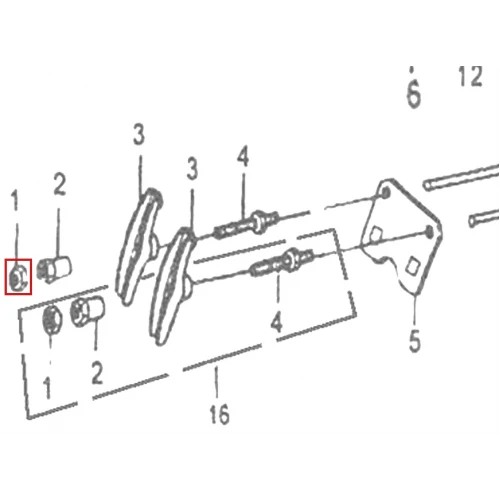Piulita motor scarificator gazon RURIS RXH999, plansa 12 pozitia 1, cod psrxh999-12-1