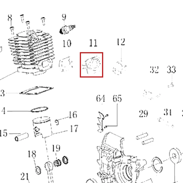 Placa carburator motoferastrau RURIS DAC 401S, pozitia 11 plansa 2