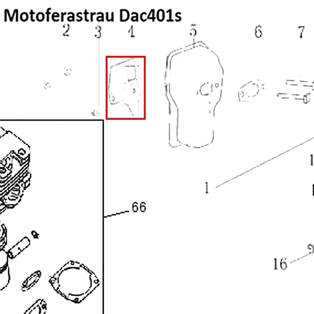 Placa motoferastrau RURIS DAC 401S, pozitia 4 plansa 2